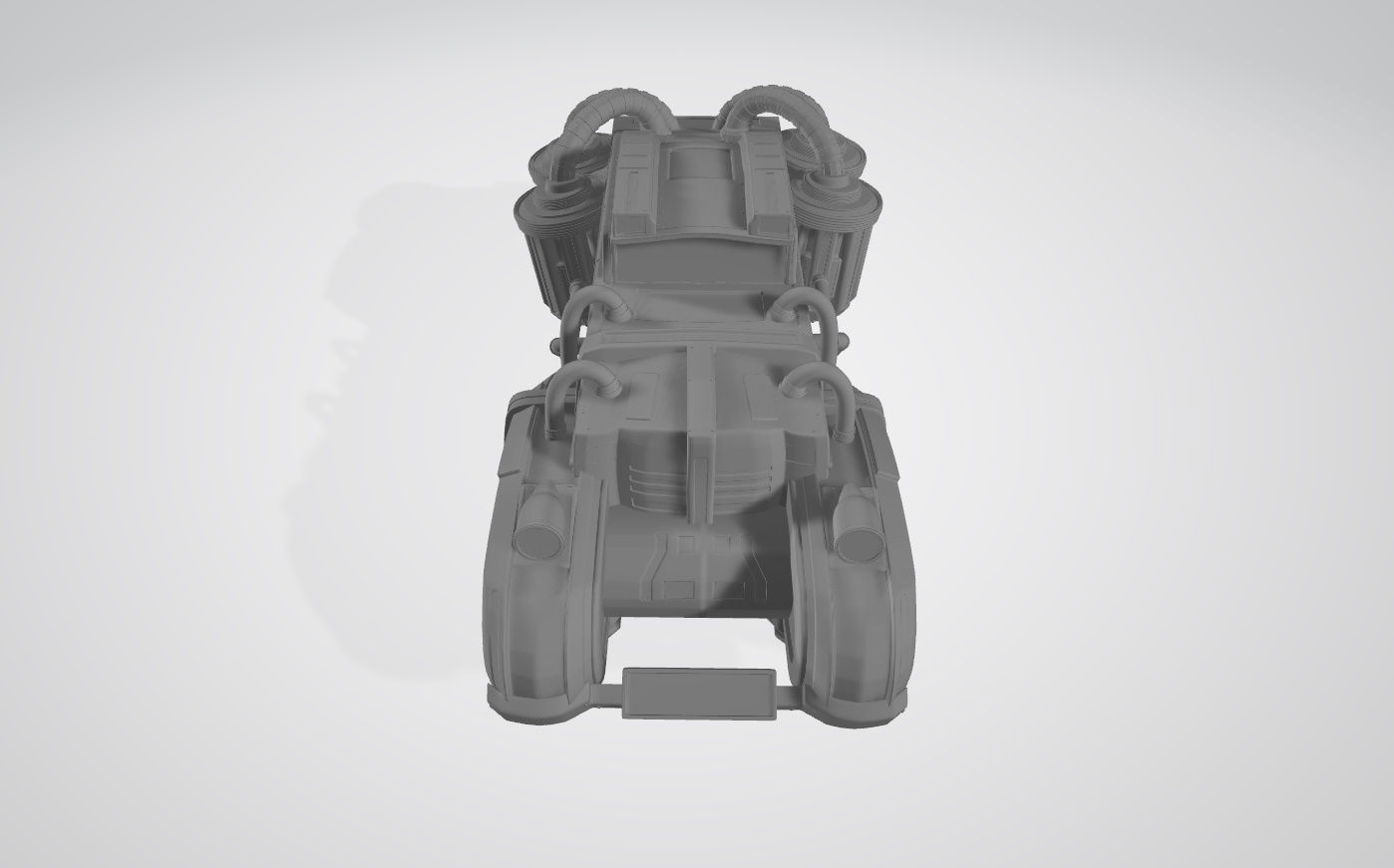 Futuristic car in retro style 3D print model 3D print model_8