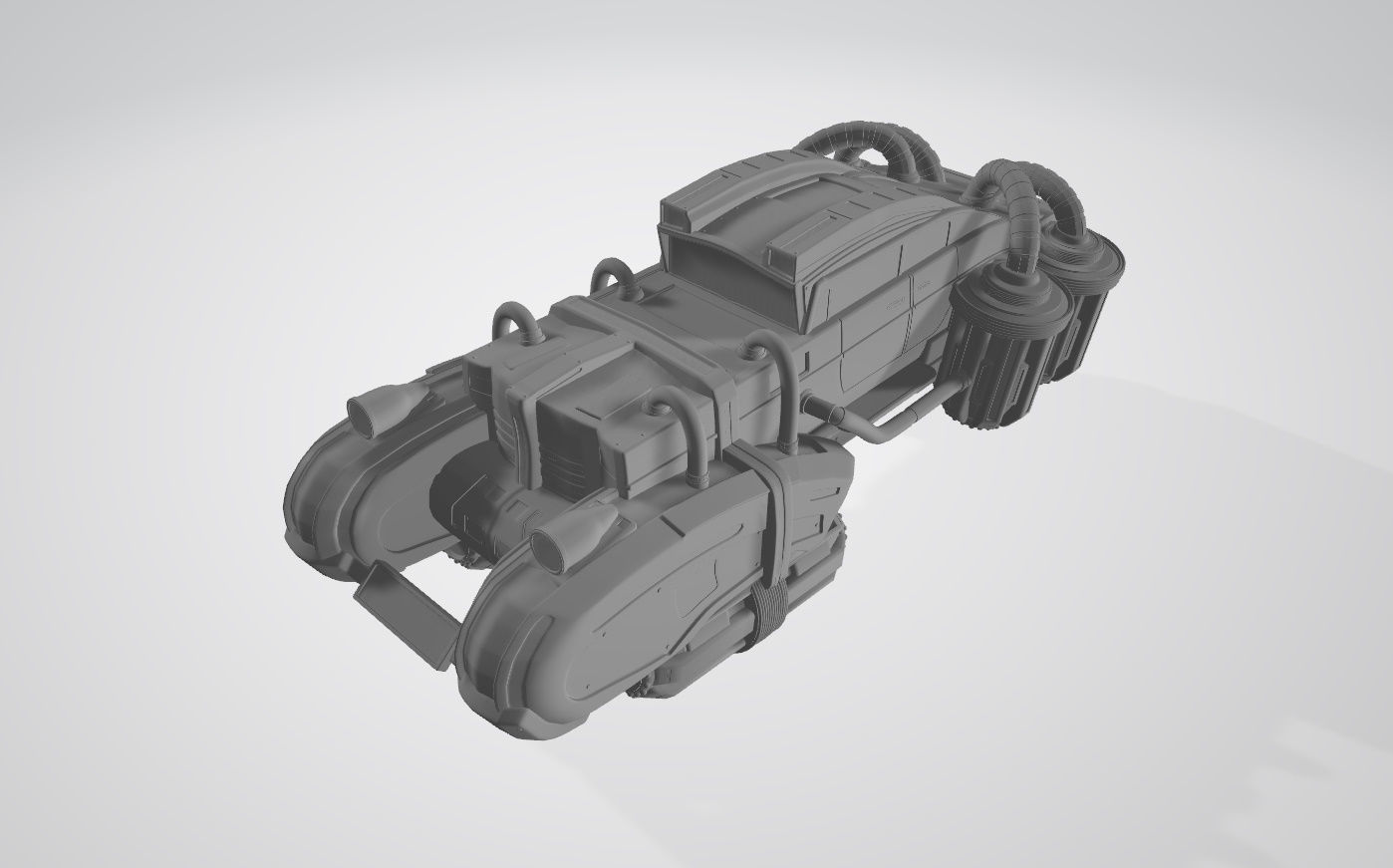 Futuristic car in retro style 3D print model 3D print model_10