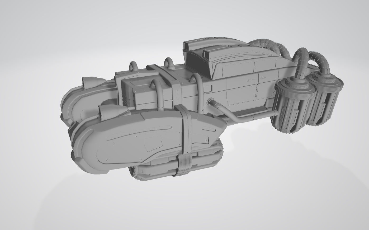 Futuristic car in retro style 3D print model 3D print model_3