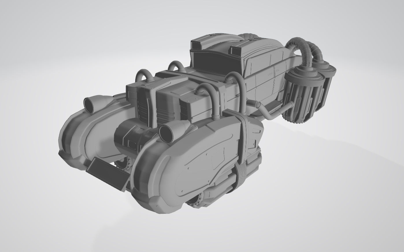 Futuristic car in retro style 3D print model 3D print model_1