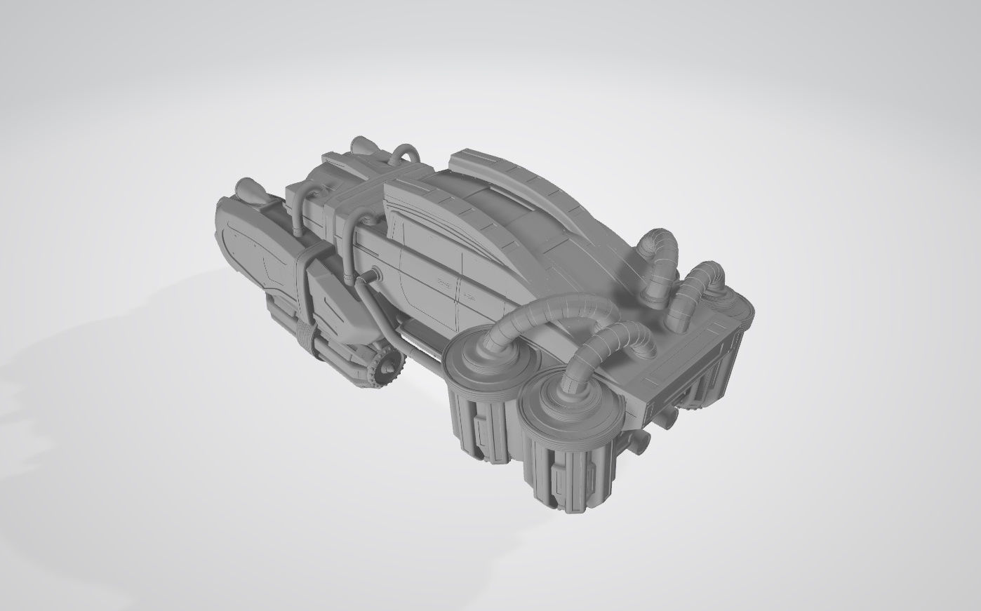 Futuristic car in retro style 3D print model 3D print model_5