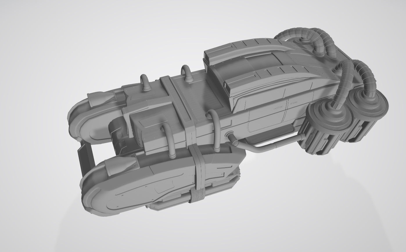 Futuristic car in retro style 3D print model 3D print model_4