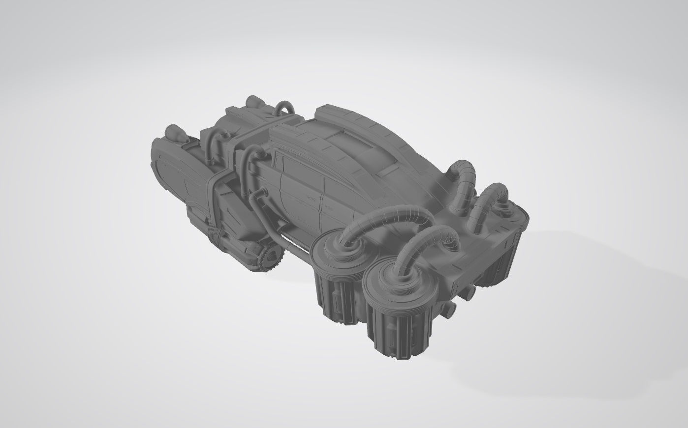 Futuristic car in retro style 3D print model 3D print model_6