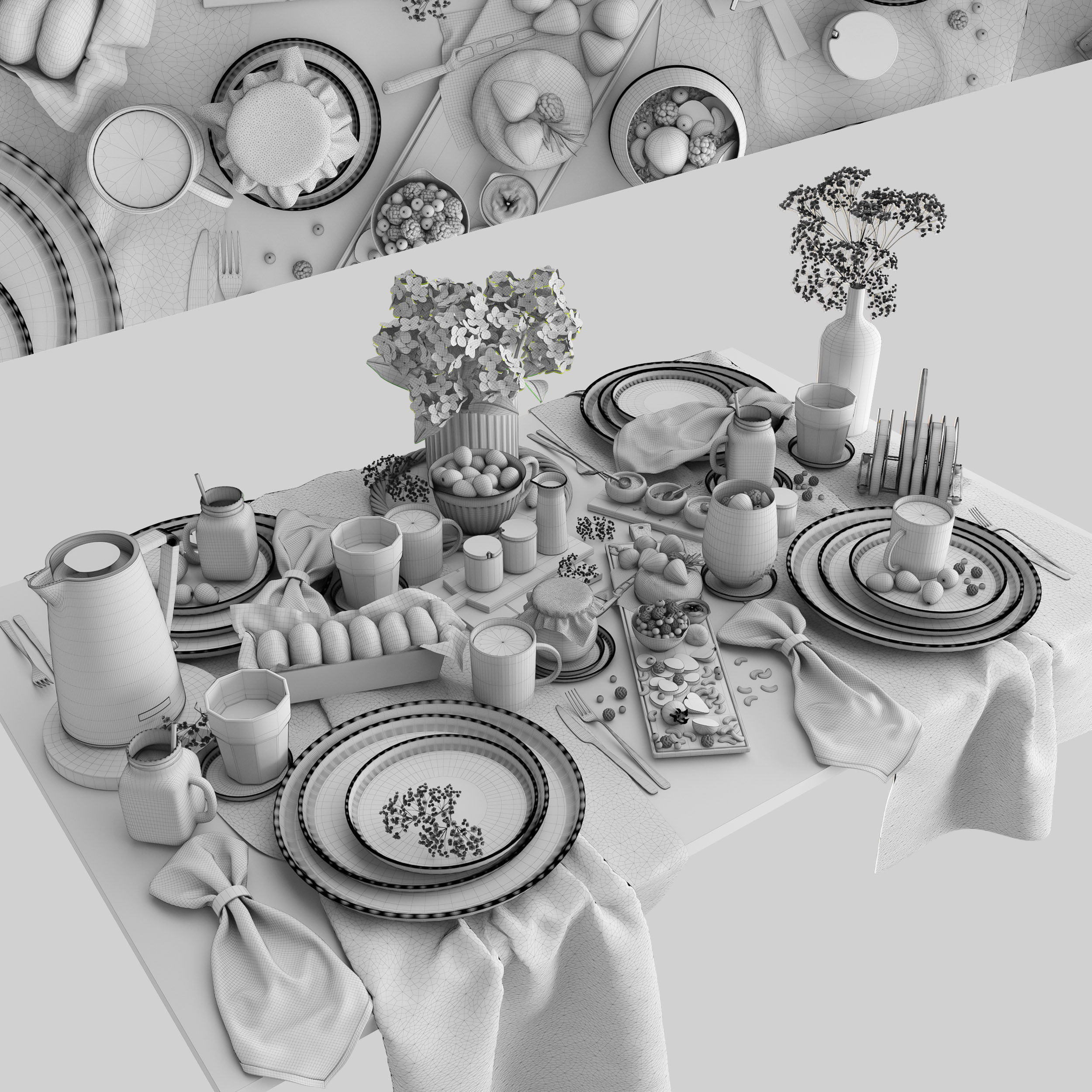 Breakfast and Cutlery 3D model_2