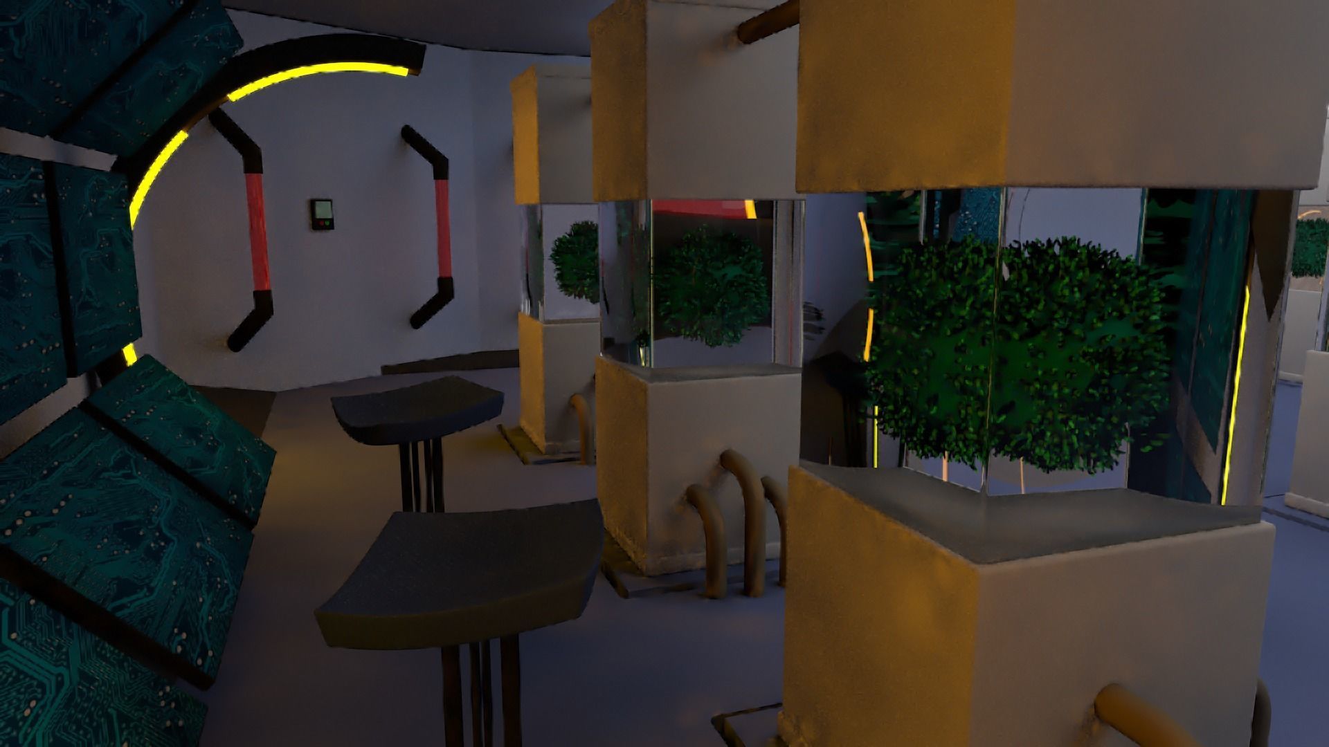 Scifi laboratory - low poly Low-poly 3D model_7