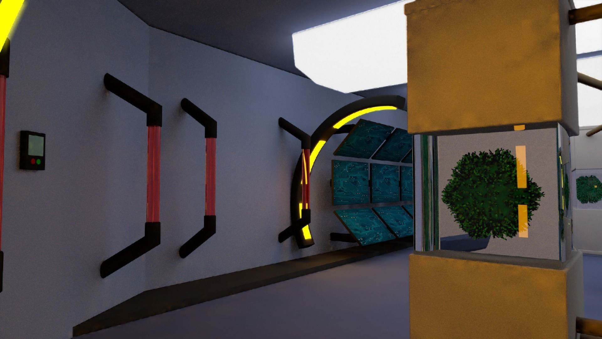 Scifi laboratory - low poly Low-poly 3D model_1