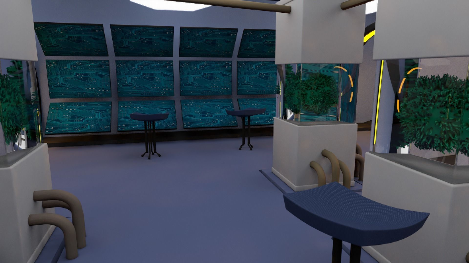 Scifi laboratory - low poly Low-poly 3D model_4
