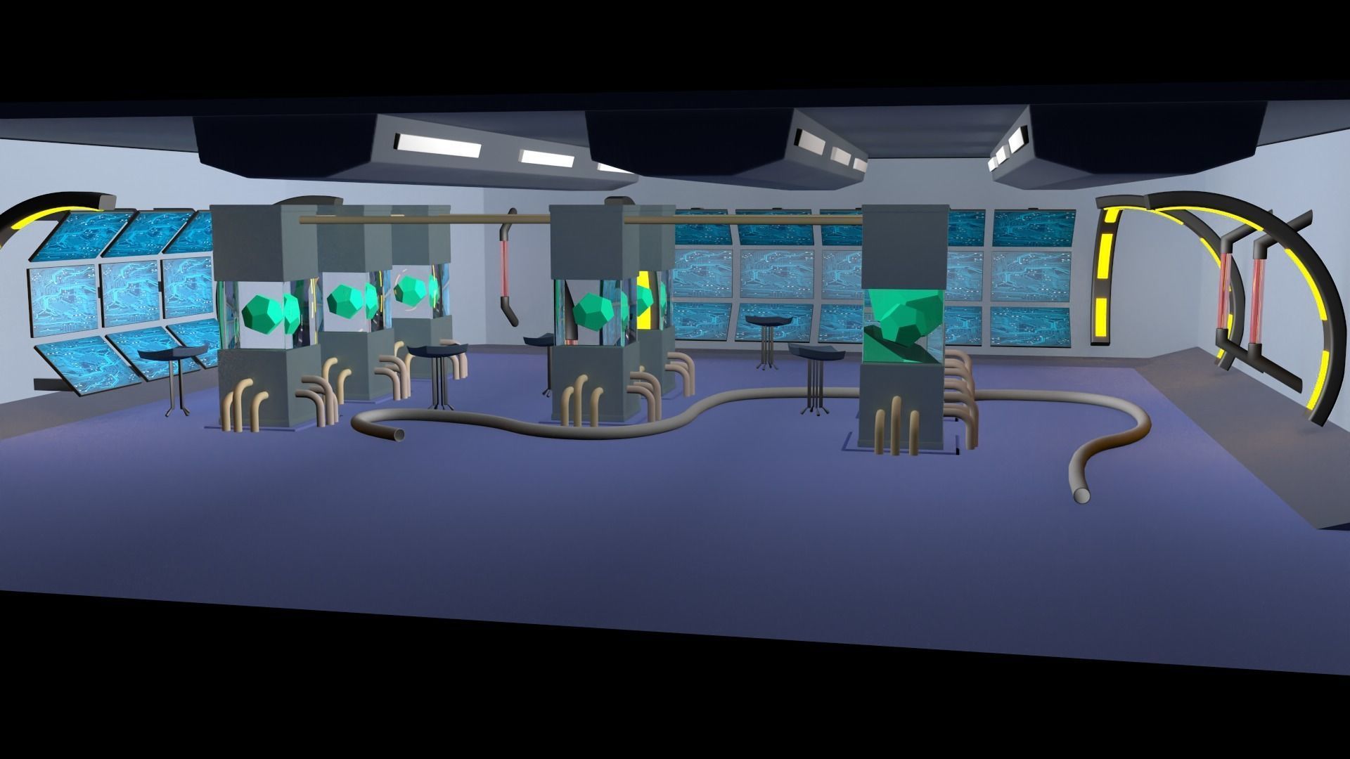 Scifi laboratory - low poly Low-poly 3D model_15