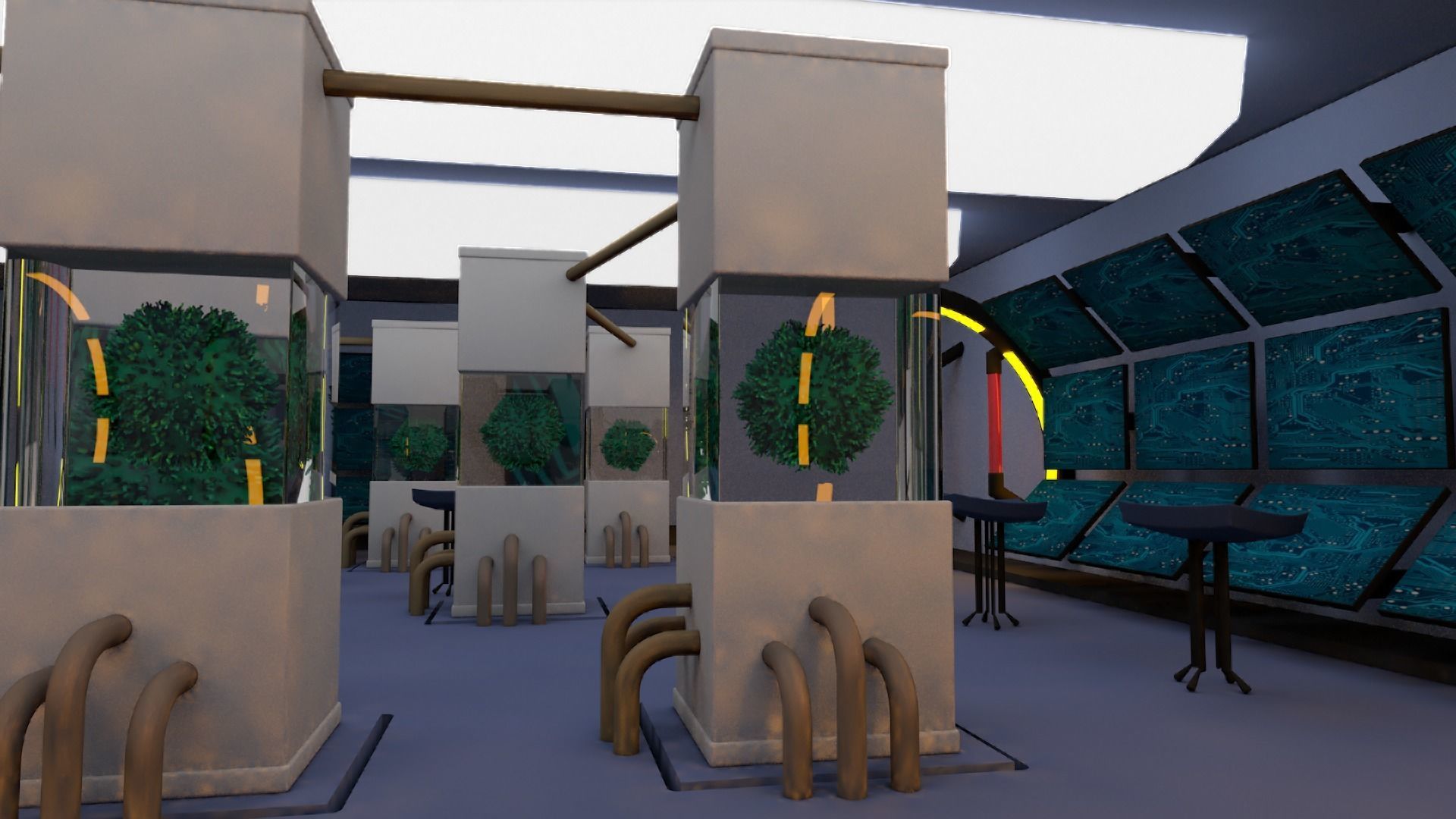 Scifi laboratory - low poly Low-poly 3D model_6