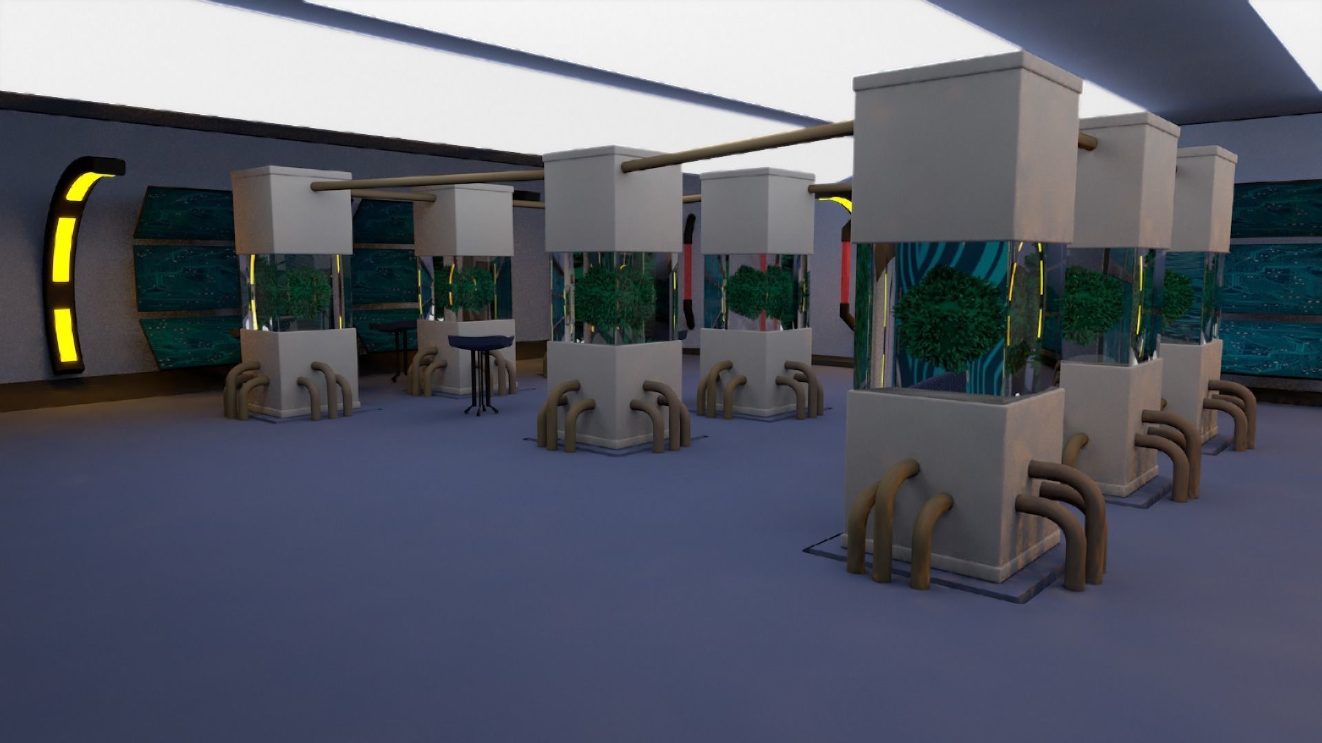 Scifi laboratory - low poly Low-poly 3D model_5