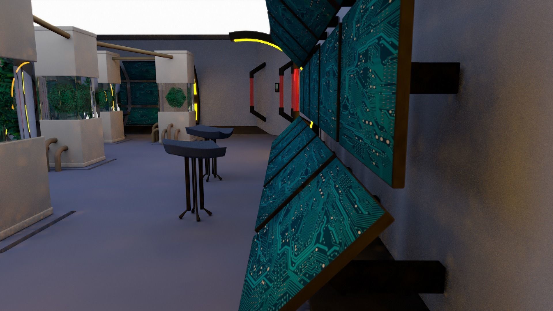 Scifi laboratory - low poly Low-poly 3D model_3