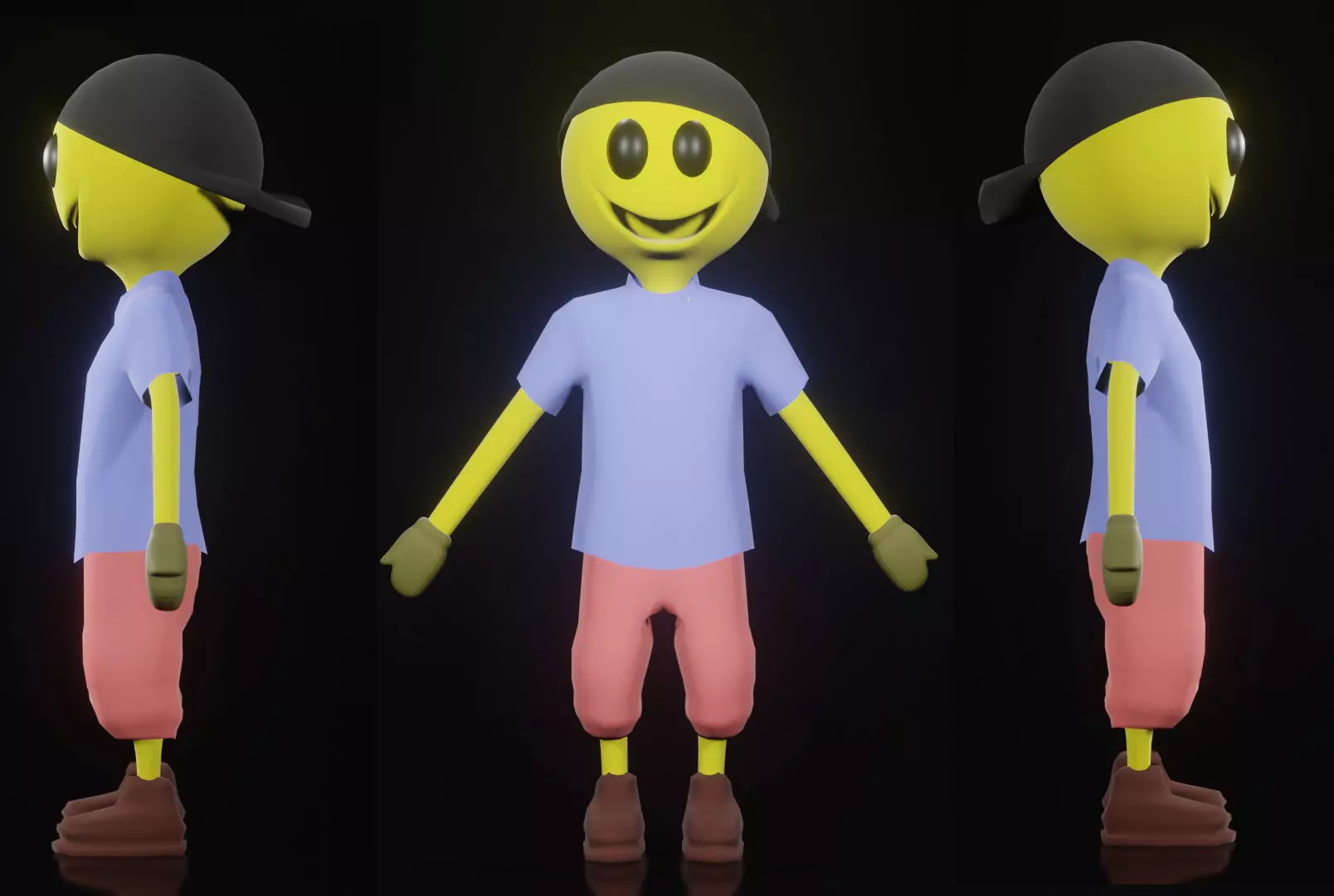 smiley cartoon Free 3D model