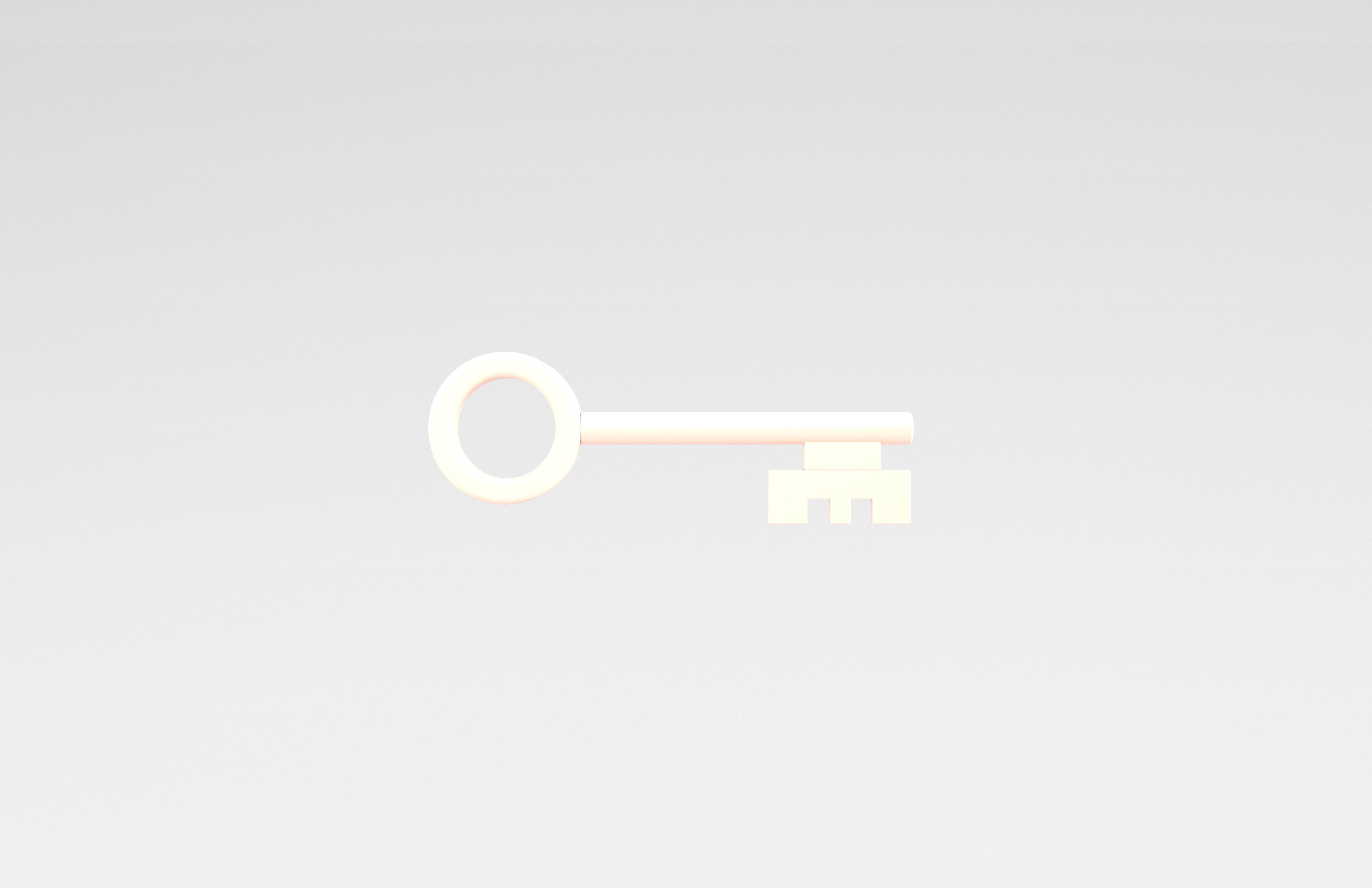 Cartoon Key v2 006 Low-poly 3D model_1