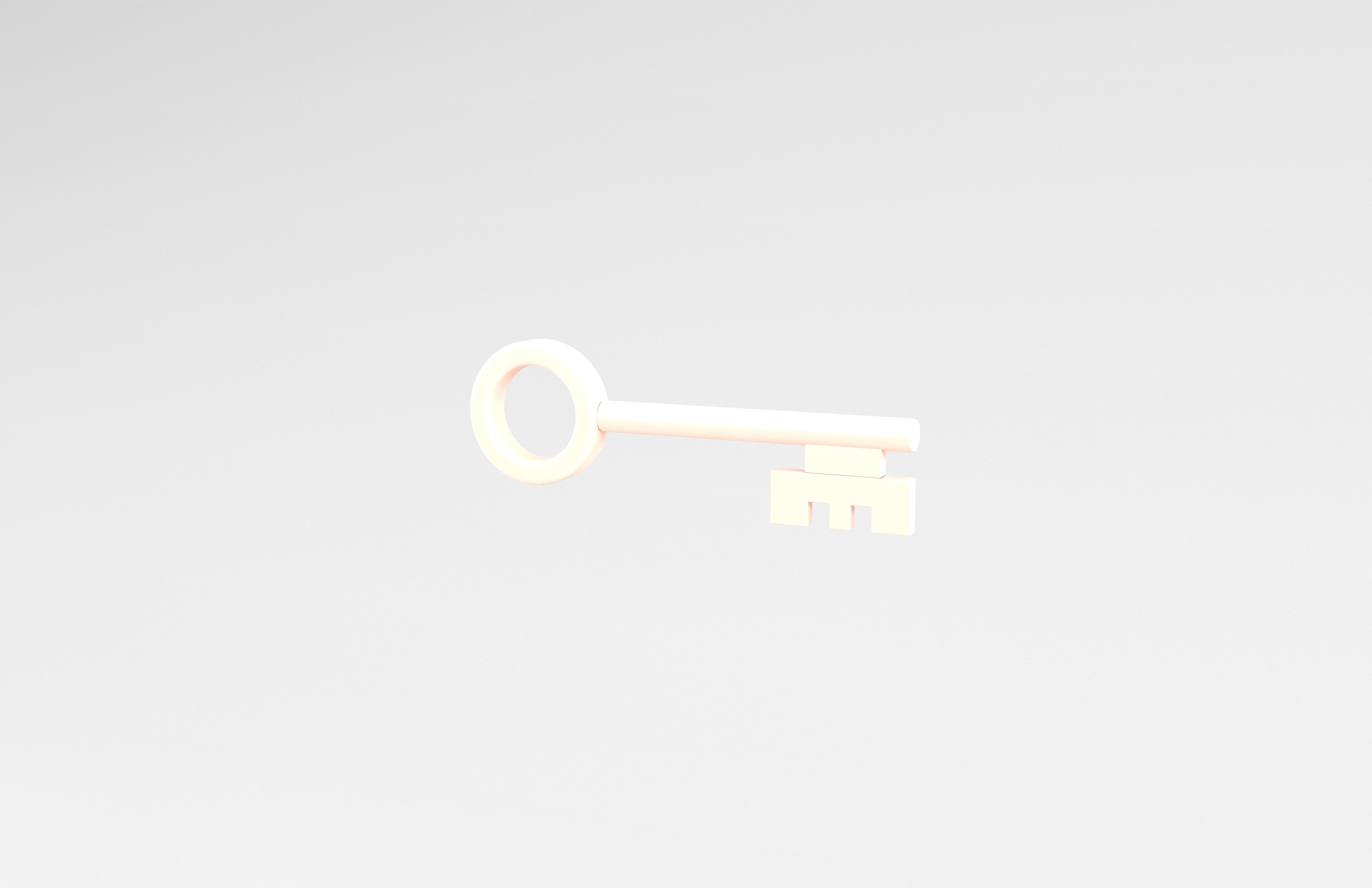 Cartoon Key v2 006 Low-poly 3D model_2