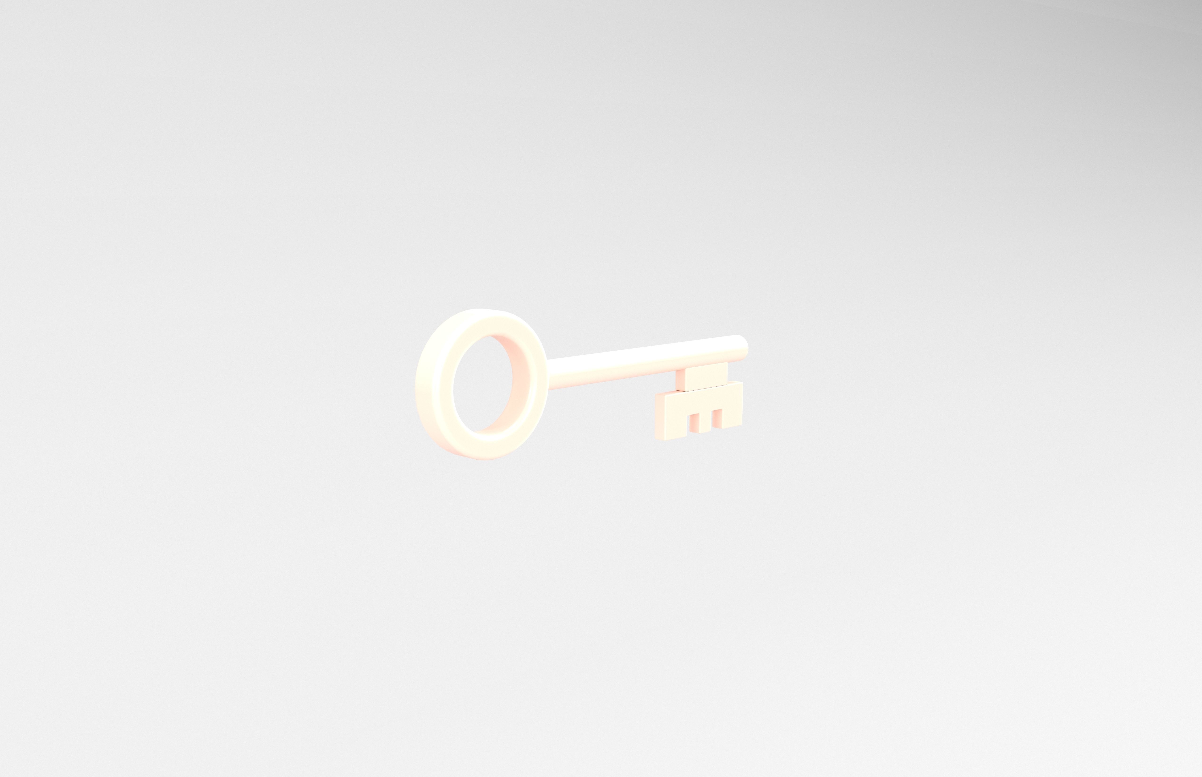 Cartoon Key v2 006 Low-poly 3D model_3