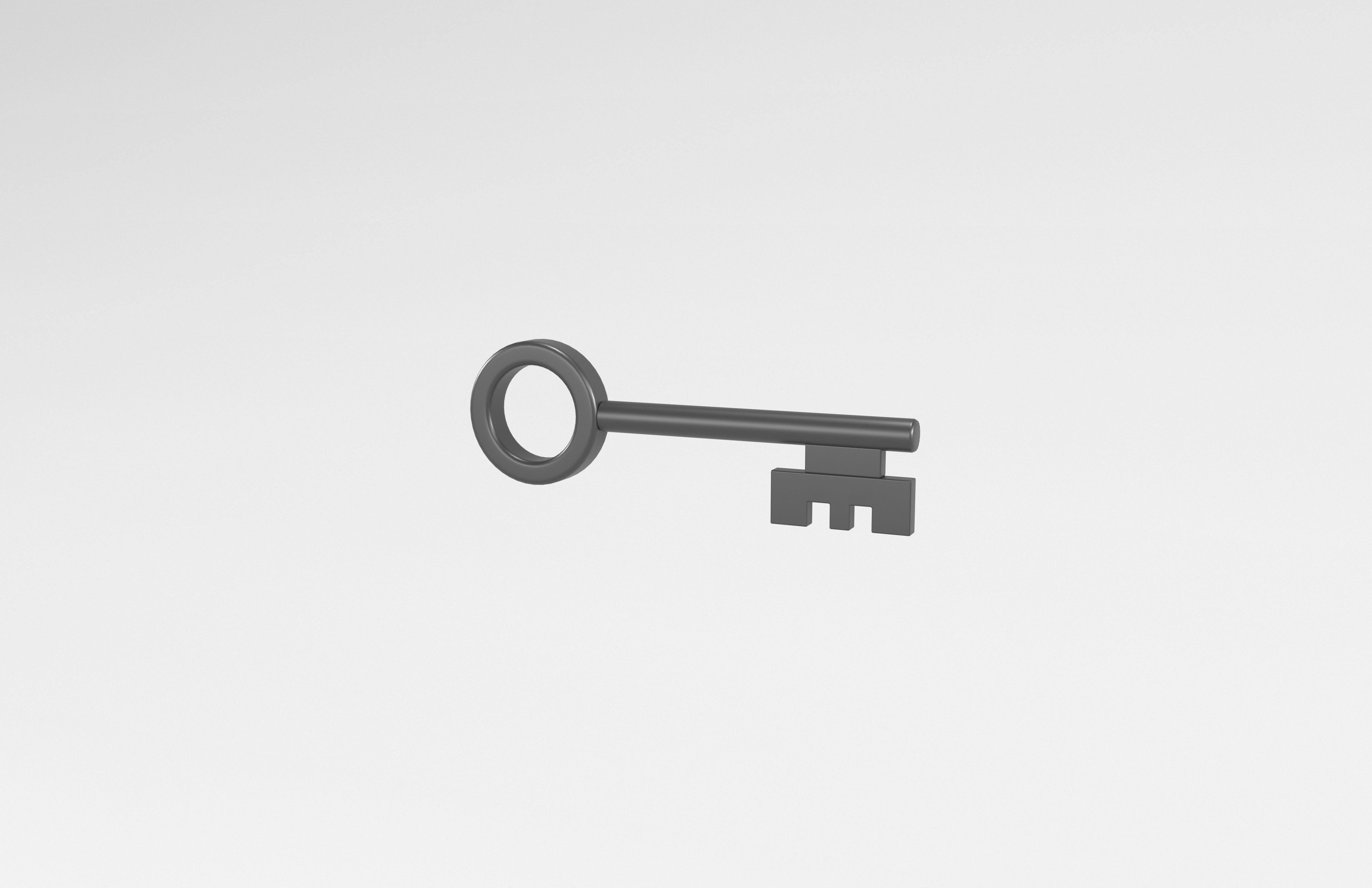 Cartoon Key v2 007 Low-poly 3D model_2