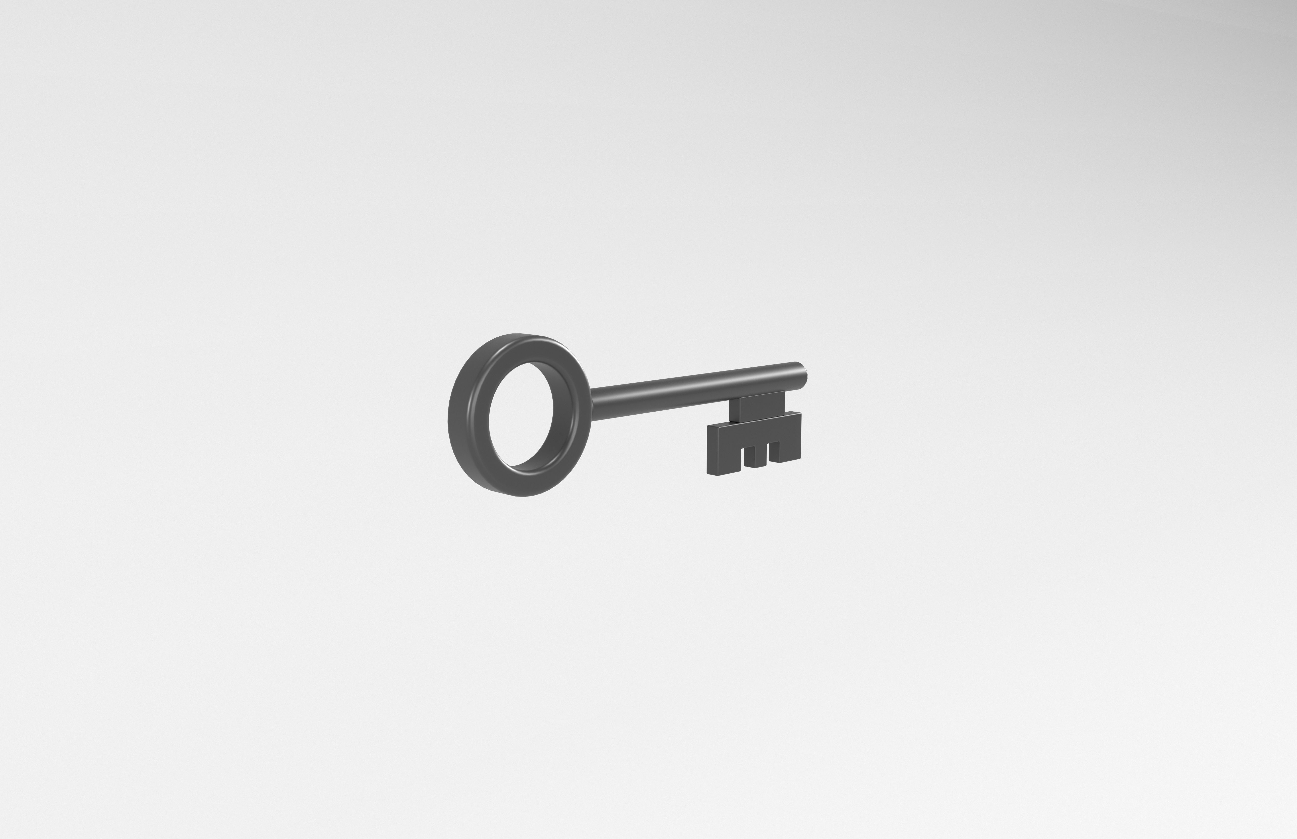 Cartoon Key v2 007 Low-poly 3D model_3