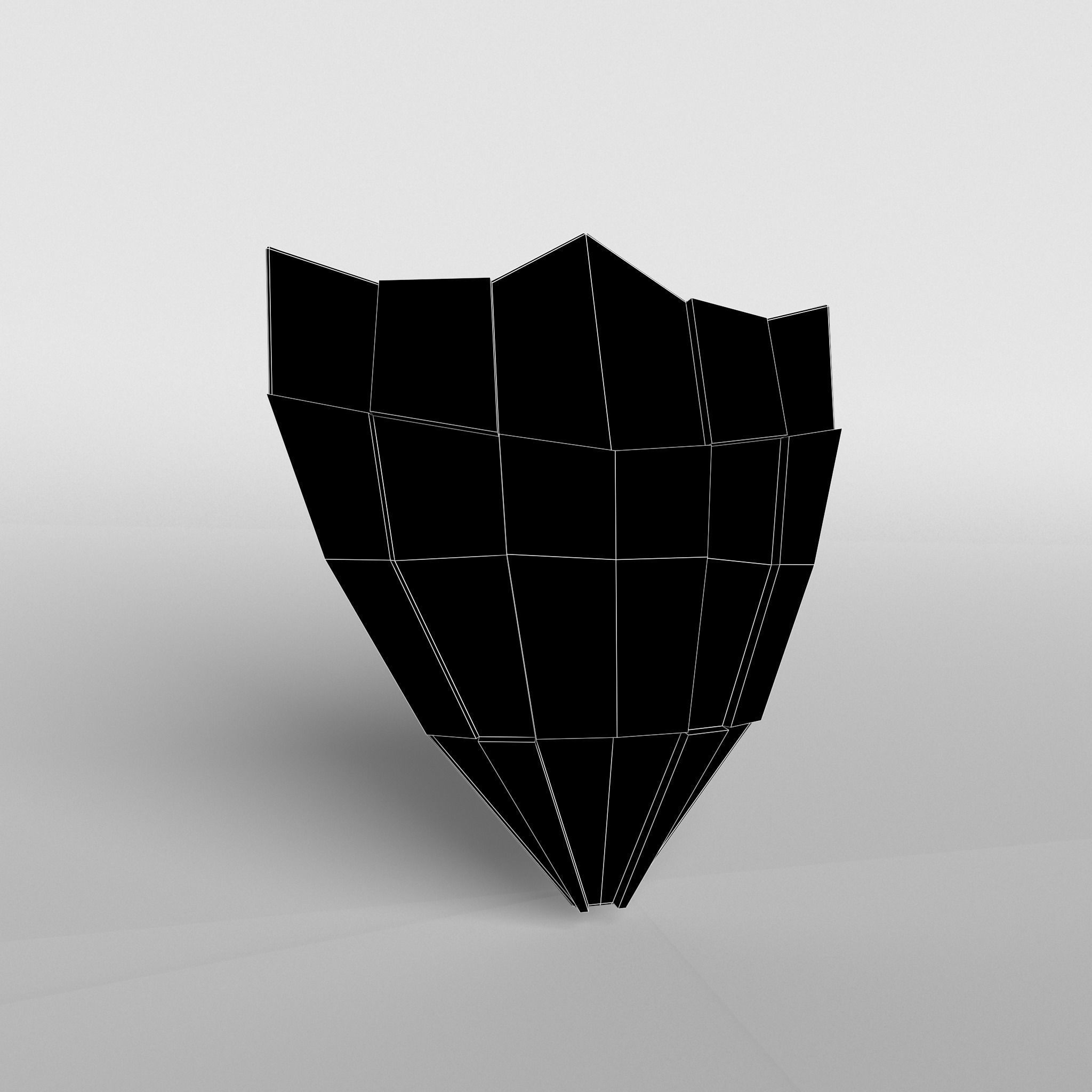 Lowpoly Shield 004 Low-poly 3D model_4