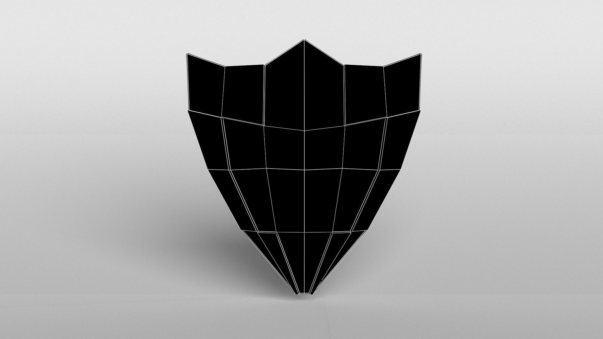 Lowpoly Shield 004 Low-poly 3D model_5