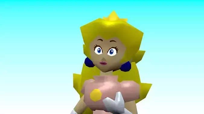 princess peach low poly 3D model