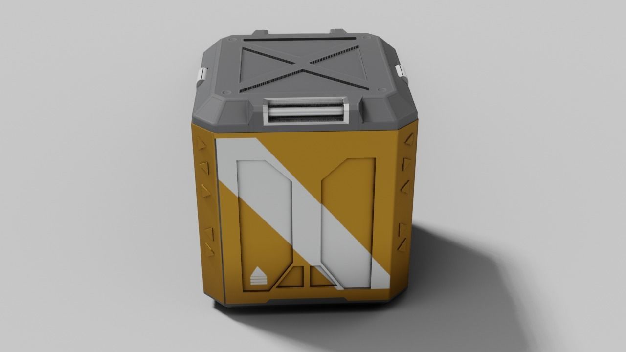 Sci fi Box Game Ready PBR Textures Low-poly 3D model Low-poly 3D model_2
