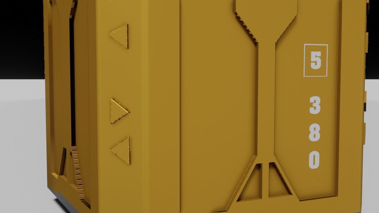Sci fi Box Game Ready PBR Textures Low-poly 3D model Low-poly 3D model_16