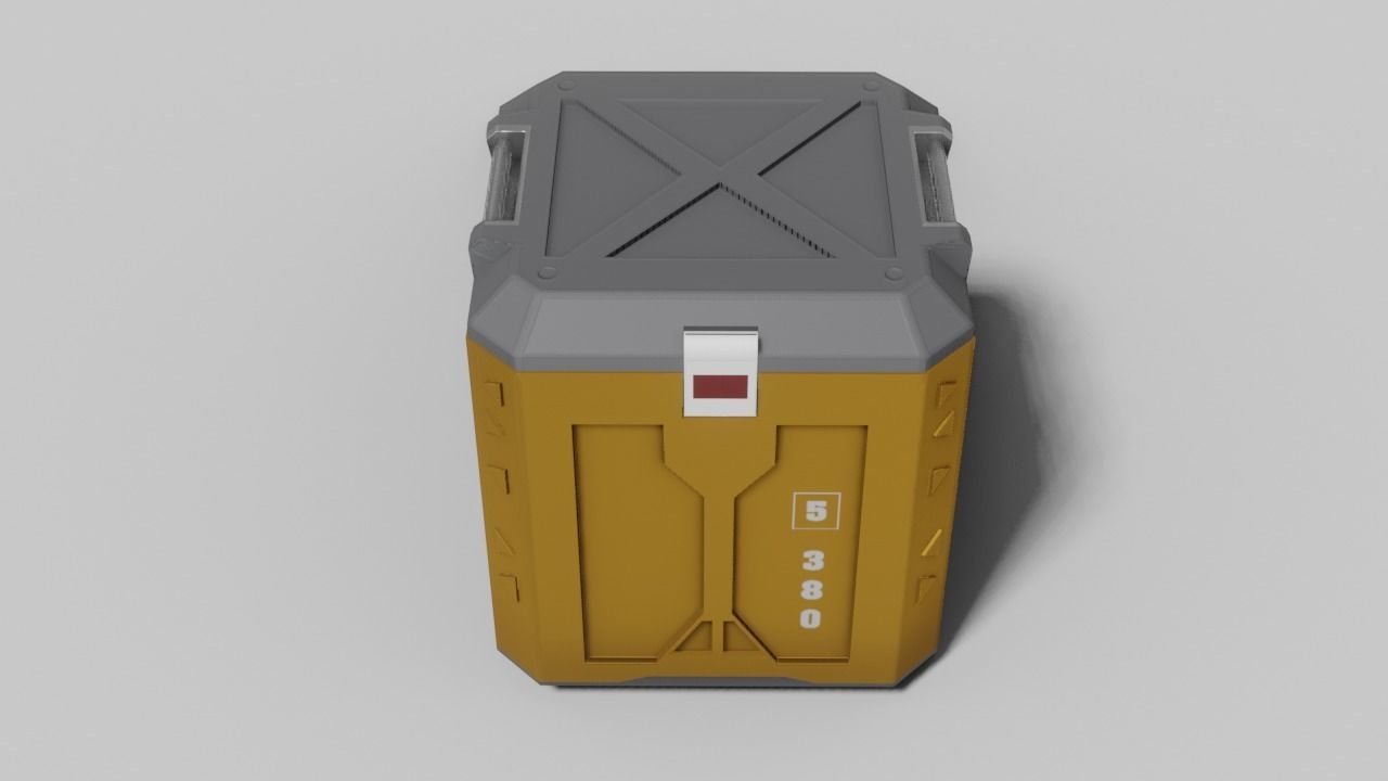 Sci fi Box Game Ready PBR Textures Low-poly 3D model Low-poly 3D model_12