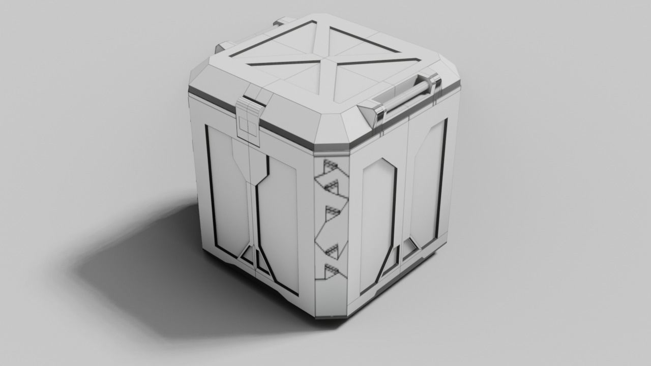 Sci fi Box Game Ready PBR Textures Low-poly 3D model Low-poly 3D model_9