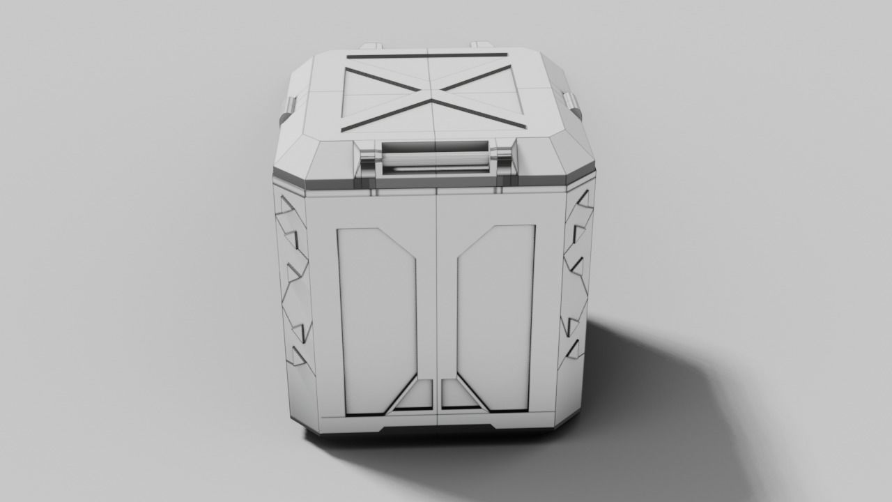 Sci fi Box Game Ready PBR Textures Low-poly 3D model Low-poly 3D model_3