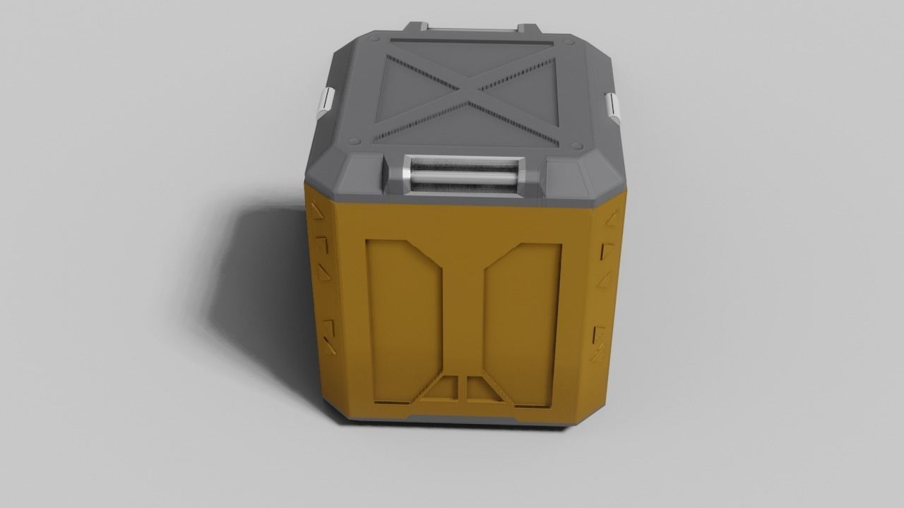 Sci fi Box Game Ready PBR Textures Low-poly 3D model Low-poly 3D model_10