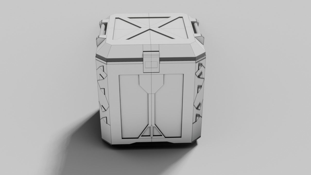 Sci fi Box Game Ready PBR Textures Low-poly 3D model Low-poly 3D model_7