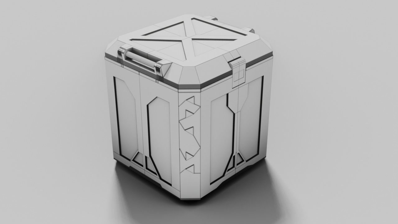 Sci fi Box Game Ready PBR Textures Low-poly 3D model Low-poly 3D model_5