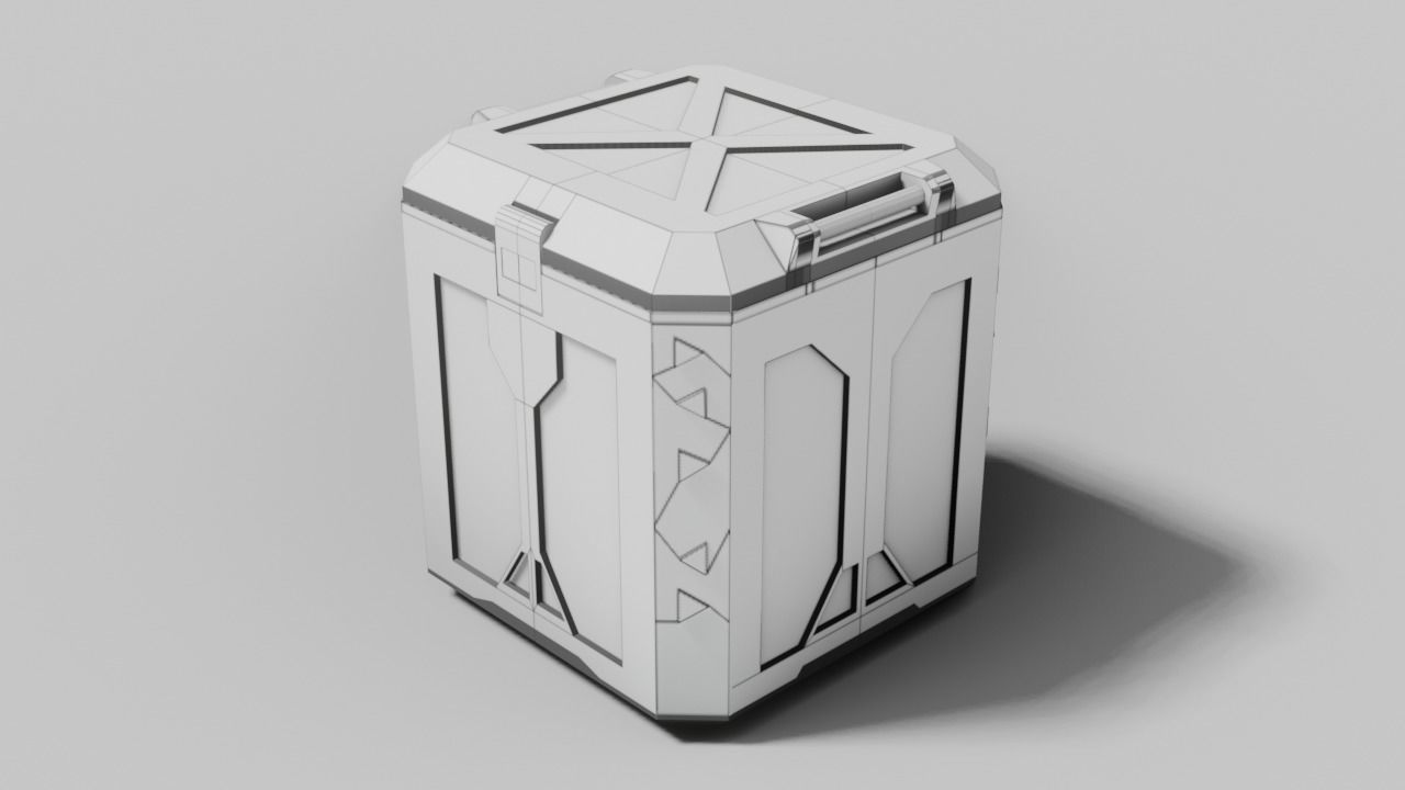 Sci fi Box Game Ready PBR Textures Low-poly 3D model Low-poly 3D model_1