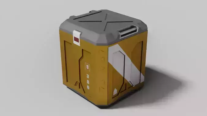 Sci fi Box Game Ready PBR Textures Low-poly 3D model
