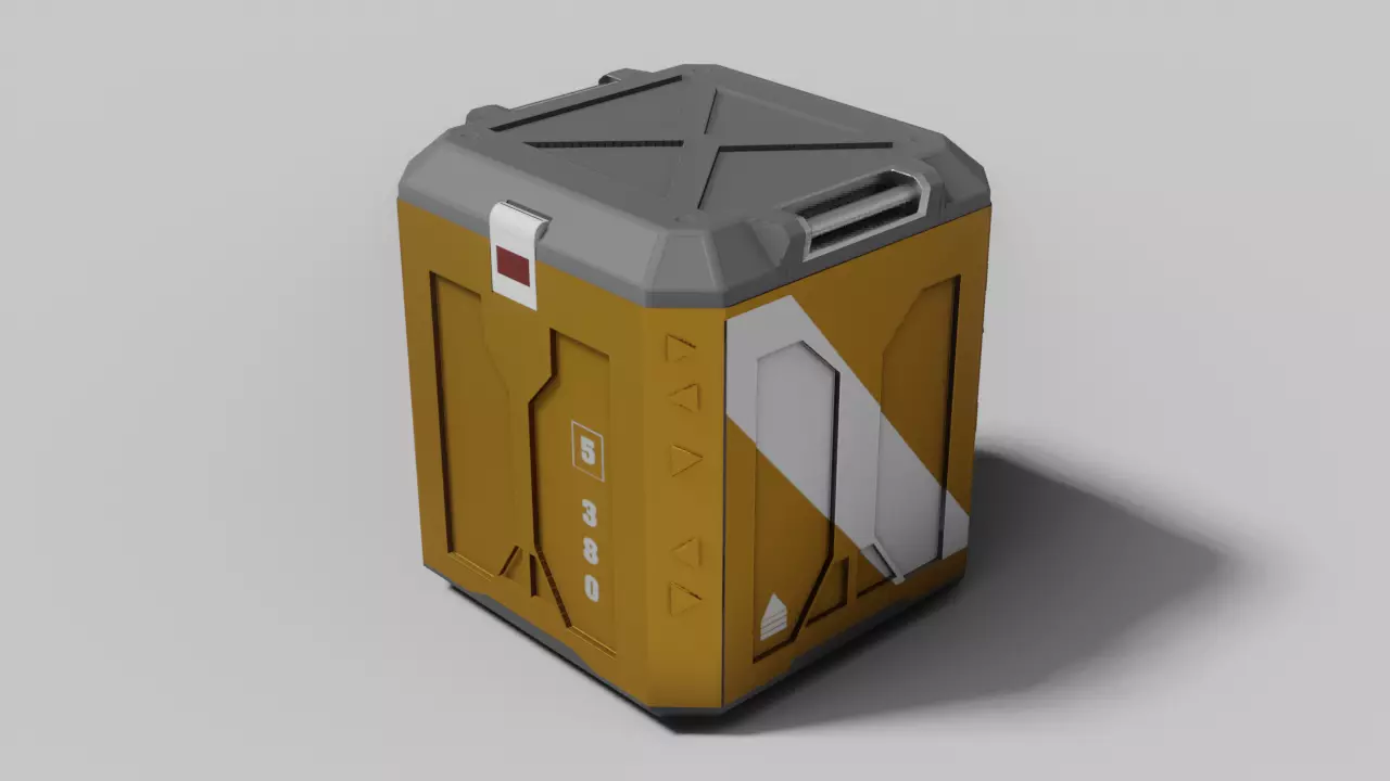 Sci fi Box Game Ready PBR Textures Low-poly 3D model Low-poly 3D model_0