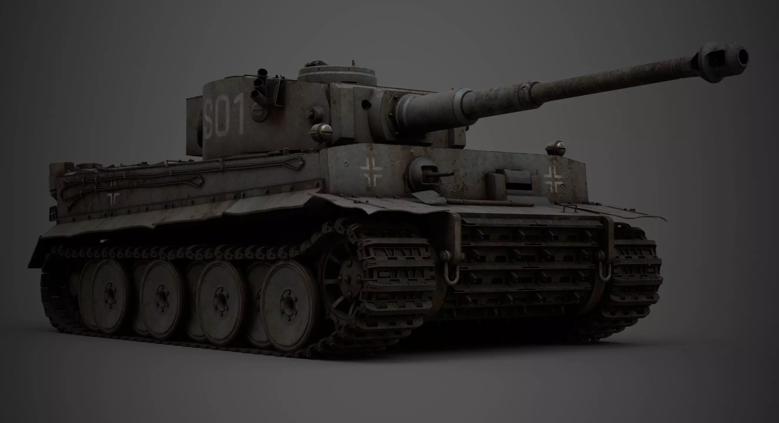 Panzerkampfwagen Tiger Low-poly 3D model