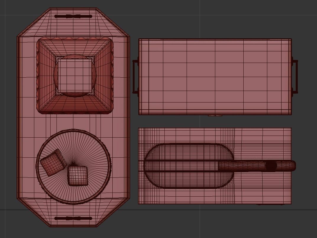 whiskey set with cigar 3D model_3