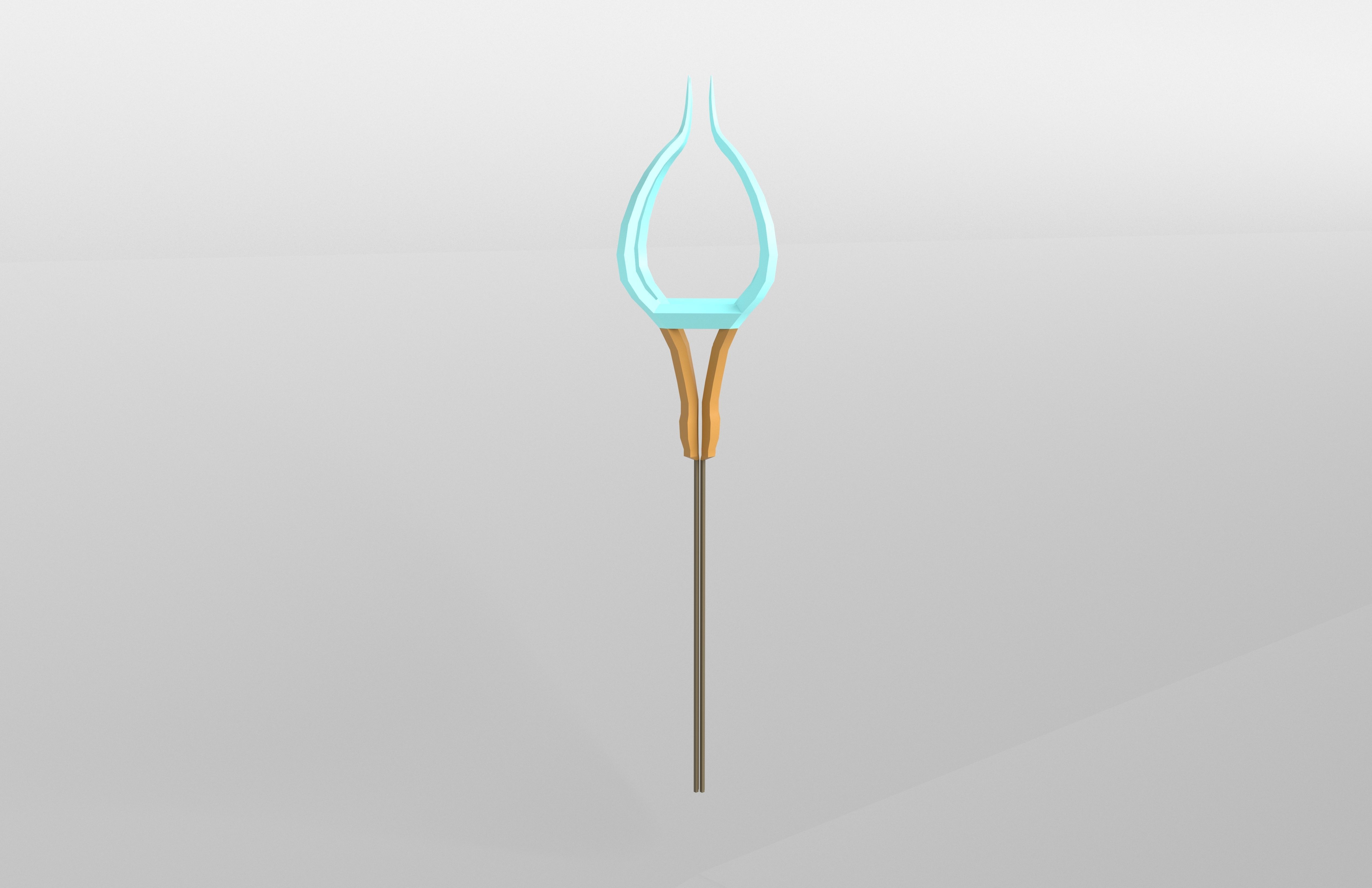 Lowpoly Sword 016 Low-poly 3D model_3