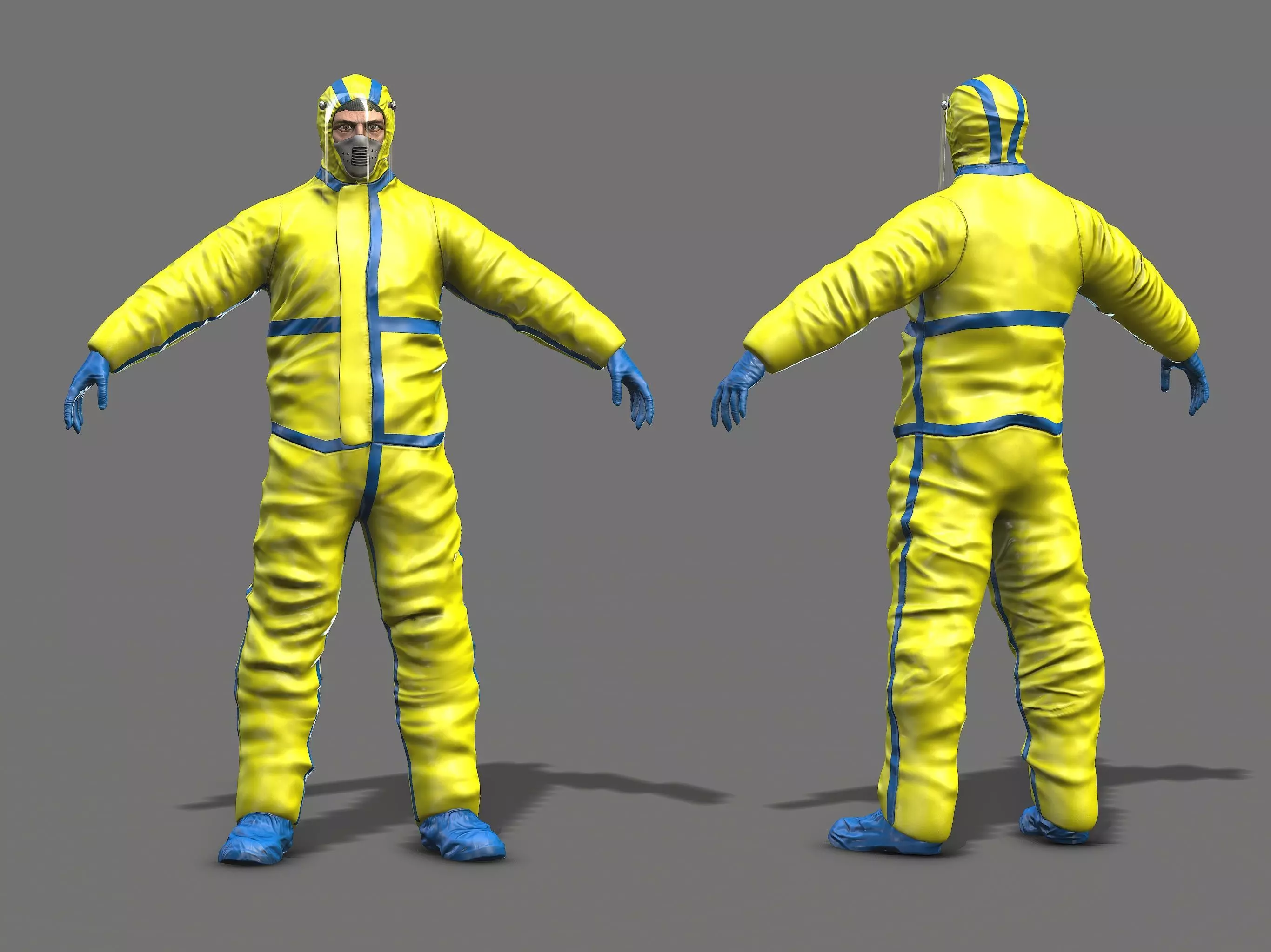 Hazmat Worker Low-poly 3D model