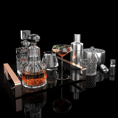 Sebastian decanter whiskey set 3D model