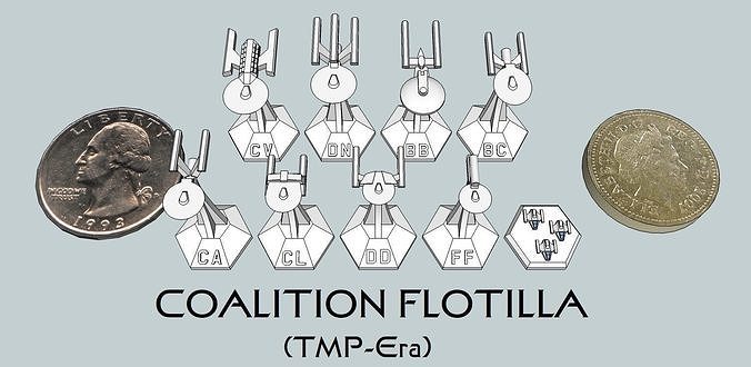 MicroFleet TMP-Era Coalition Flotilla Starship Pack 3D print model
