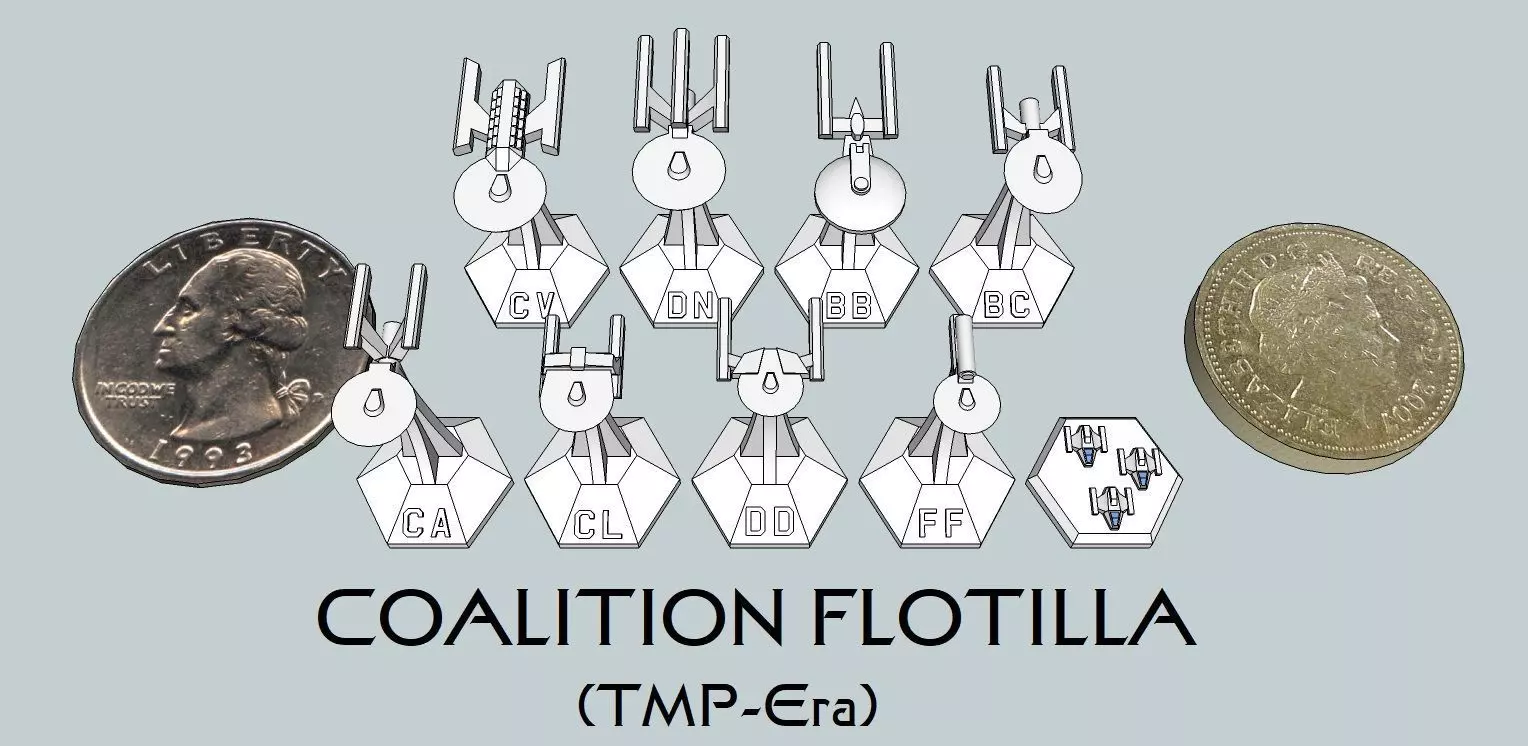 MicroFleet TMP-Era Coalition Flotilla Starship Pack 3D print model_0