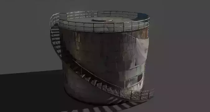Lowpoly oil tank Low-poly 3D model