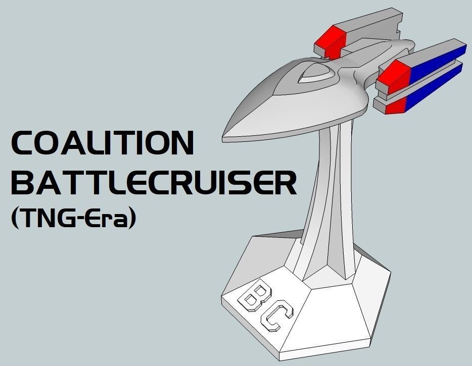 MicroFleet TNG-Era Coalition Flotilla Starship Pack 3D print model_2