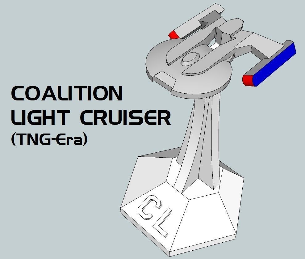 MicroFleet TNG-Era Coalition Flotilla Starship Pack 3D print model_4