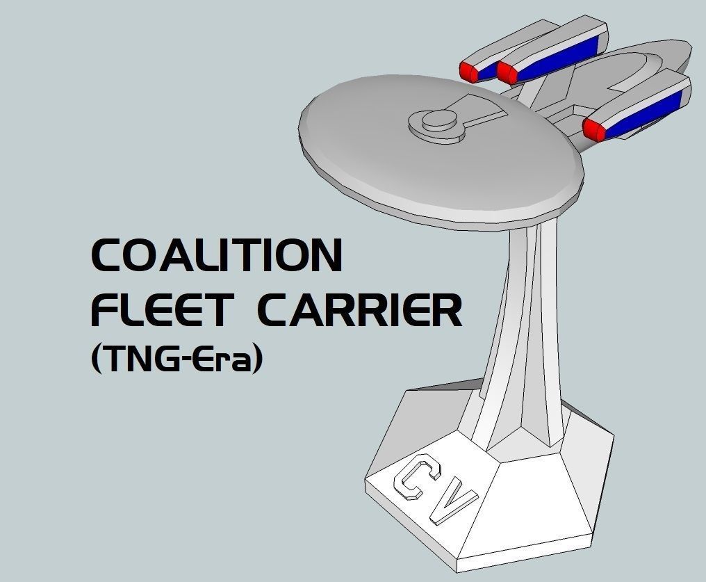 MicroFleet TNG-Era Coalition Flotilla Starship Pack 3D print model_5