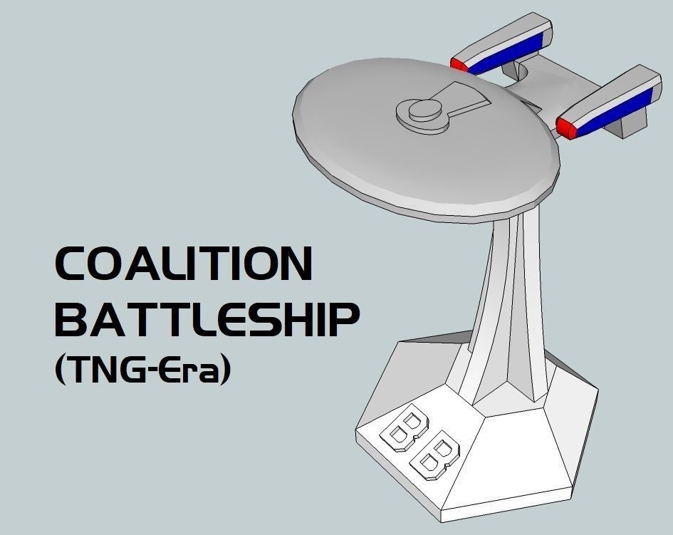 MicroFleet TNG-Era Coalition Flotilla Starship Pack 3D print model_1
