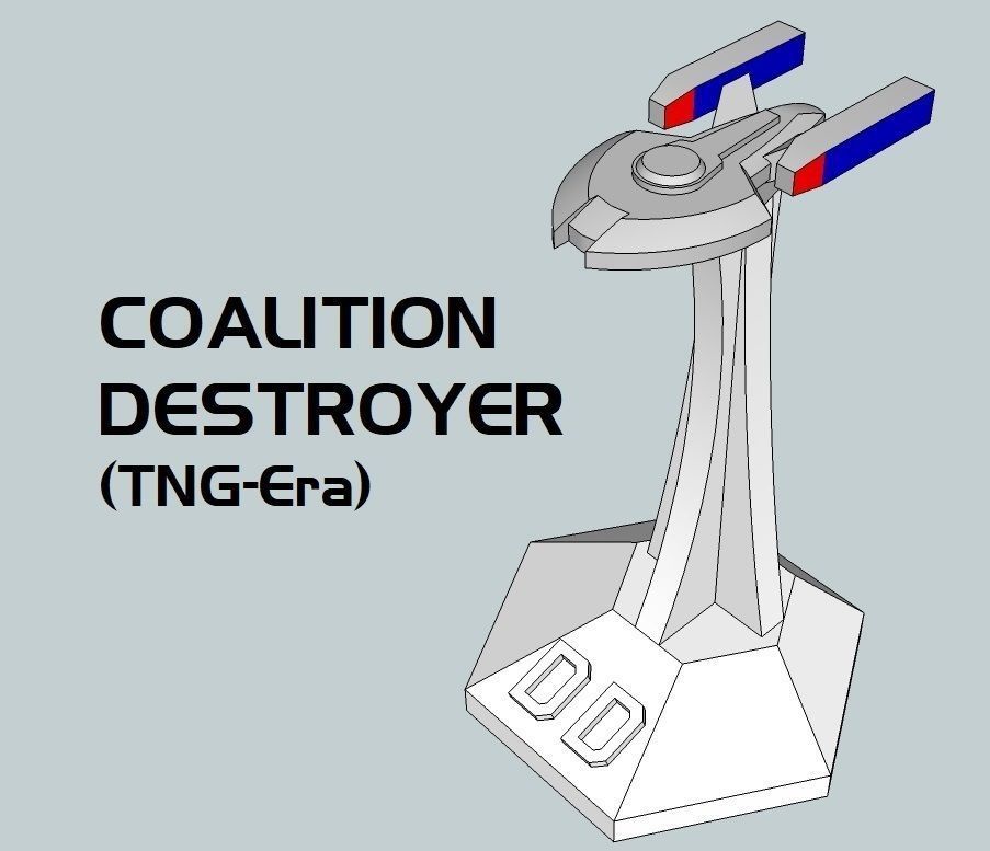 MicroFleet TNG-Era Coalition Flotilla Starship Pack 3D print model_6