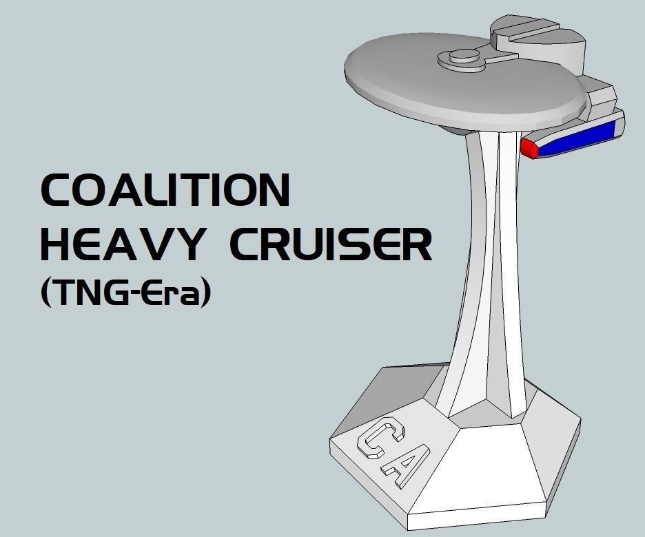 MicroFleet TNG-Era Coalition Flotilla Starship Pack 3D print model_3
