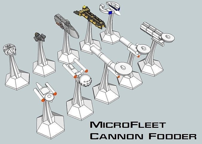 MicroFleet Scenario-Fodder Starship Pack 3D print model